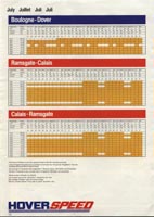 The Hoverspeed 1982 brochure, including timetables - July timetables